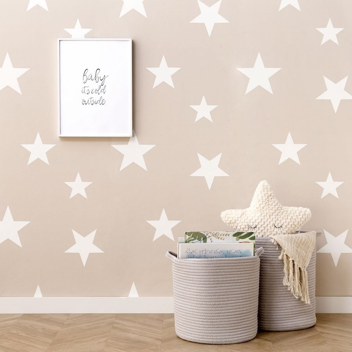 Stars wallpaper beige/bianco